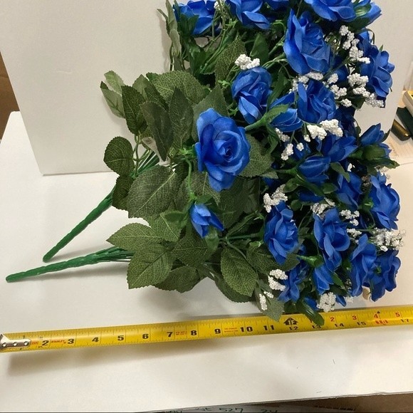 Artificial Flowers Blue 2 Bunches 16" by 10" - Picture 10 of 15